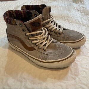 Vans Sk8-Hi MTE Light Gray Brown Scotchgard 3M Sneaker Shoes Men 4.5 Women 6 EUC